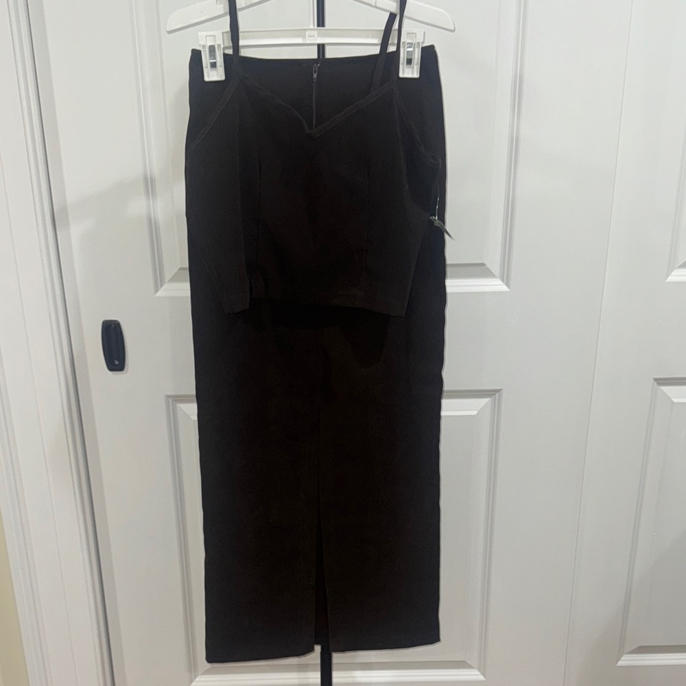 vintage Elegant Brown Women's Skirt set